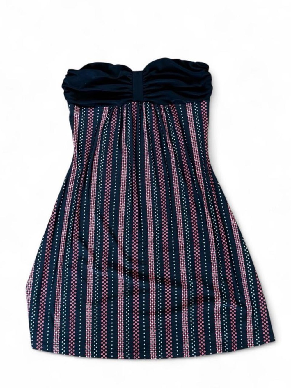 Y2K Strapless black and Pink Stripe Summer Dress